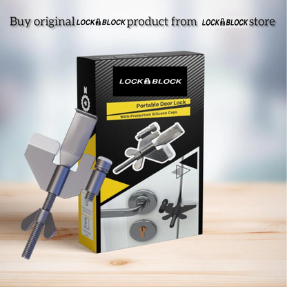 Lock&Block Extended Safe Guard Portable Door Lock & Personal Alarm for Travel & Home