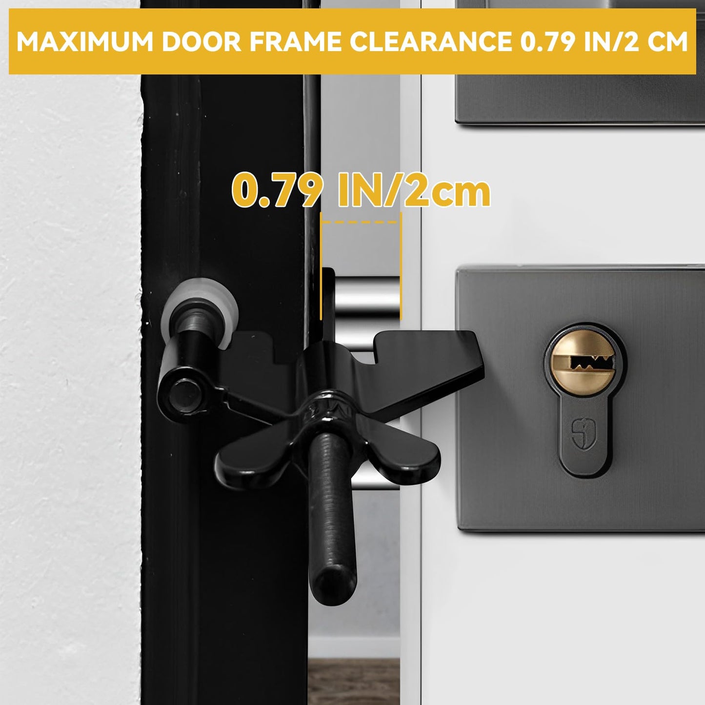 Lock&Block Extended Safe Guard Portable Door Lock & Personal Alarm for Travel & Home